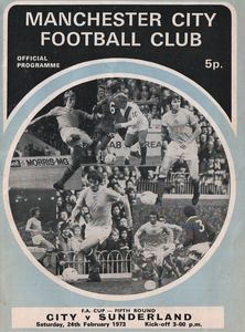 Manchester City v Sunderland FA Cup 5th Round 1972/73